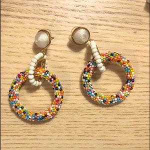 Colorful large hoop earrings